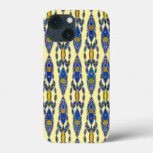 Tribale batik - Steel Blue, Grey and Yellow Case-Mate iPhone Case (Achterkant)