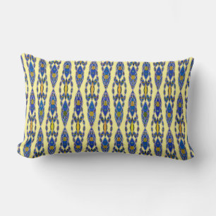 Tribale batik - Steel Blue, Grey and Yellow Kussen