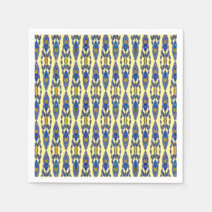 Tribale batik - Steel Blue, Grey and Yellow Servet