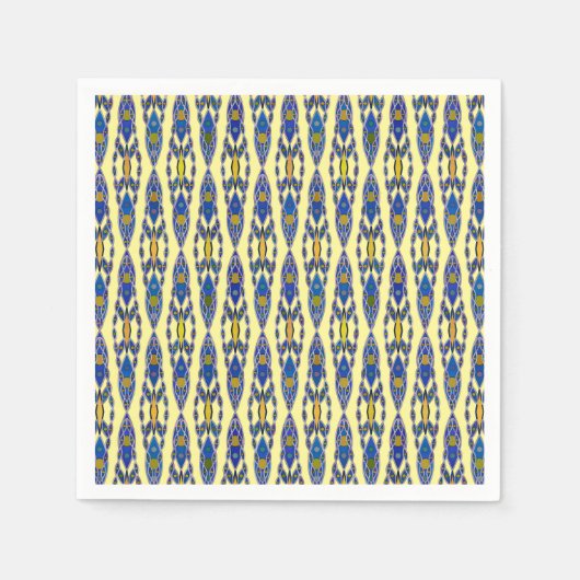 Tribale batik - Steel Blue, Grey and Yellow Servet (Voorkant)