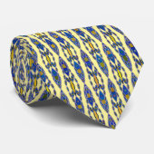 Tribale batik - Steel Blue, Grey and Yellow Stropdas (Opgerold)