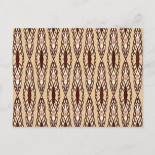 Tribale batik - Tan, donkerbruin en crème Briefkaart