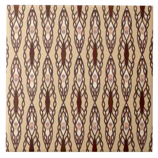 Tribale batik - Tan, donkerbruin en crème Tegeltje (Voorkant)