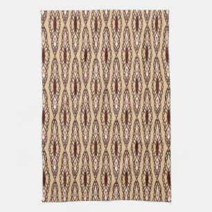 Tribale batik - Tan, donkerbruin en crème Theedoek