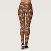 Tribale batik - Tan en koraal Leggings (Achterkant)