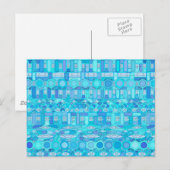 Tribale batik - tinten blauw briefkaart (Voorkant / Achterkant)