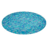 Tribale batik - tinten blauw snijplank (Hoek)