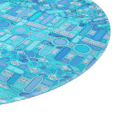 Tribale batik - tinten blauw snijplank (Hoek)