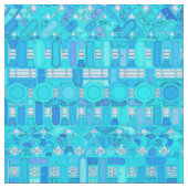Tribale batik - tinten blauw stof (Close Up)