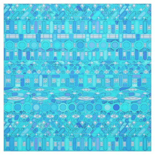Tribale batik - tinten blauw stof (Swatch)