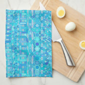 Tribale batik - tinten blauw theedoek (Quarter Fold)