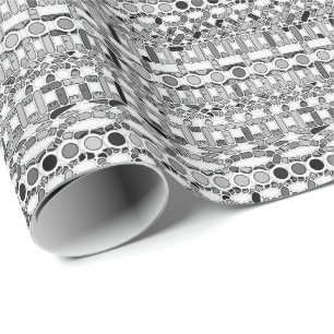 Tribale Batik - tinten grijs Cadeaupapier