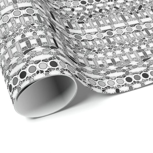 Tribale Batik - tinten grijs Cadeaupapier (Rol Hoek)