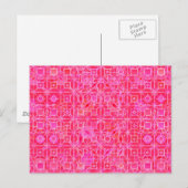 Tribale Batik - tinten van fuchsia roze Briefkaart (Voorkant / Achterkant)