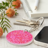 Tribale Batik - tinten van fuchsia roze Sleutelhanger (Voorkant Rechts)
