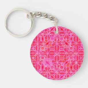 Tribale Batik - tinten van fuchsia roze Sleutelhanger