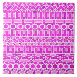 Tribale Batik - tinten van orchidee en violet Tegeltje