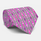 Tribale batik - , Violet, grijs en Fuchsia roze Stropdas (Opgerold)