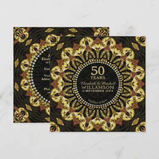 Tribale Batik Zonnebloem Aarde Fusie Jubileum  Kaart (Voorkant / Achterkant)