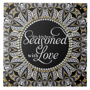 Tribale batikseizoen met liefdesdecoratie keuken tegeltje