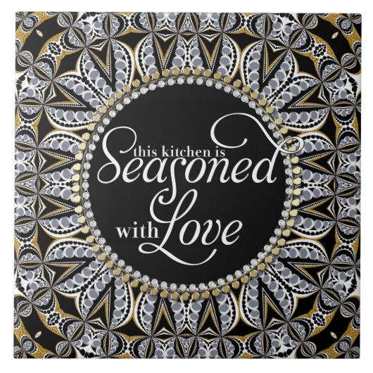 Tribale batikseizoen met liefdesdecoratie keuken tegeltje (Voorkant)