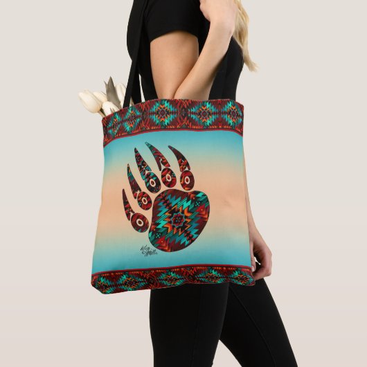 Tribale Beer Paw-Canvas tas (Dichtbij)