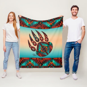 Tribale Beer Paw Fleece Blanket Deken