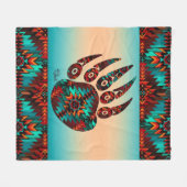 Tribale Beer Paw Fleece Blanket Deken (Voorkant (Horizontaal))