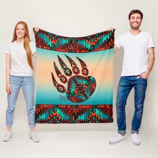 Tribale Beer Paw Fleece Blanket Deken (In situ)