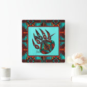 Tribale Beer Paw Square Wall klok (Huis)