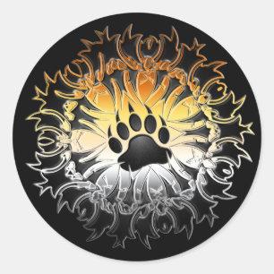 Tribale Beer Pride Paw Ronde Sticker