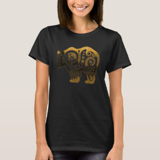 Tribale Beer Surrealistisch Spiritueel Dier Beige T-shirt