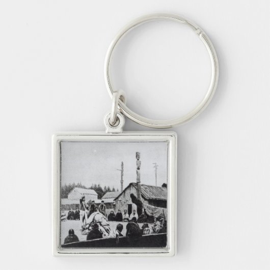 Tribale bijeenkomst sleutelhanger (Voorkant)