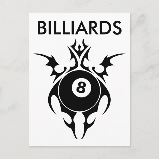 tribale biljarten briefkaart (Voorkant)
