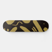 Tribale Black en Gold Persoonlijk Skateboard (Horizontaal)