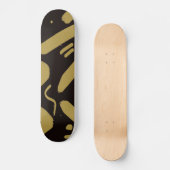 Tribale Black en Gold Persoonlijk Skateboard (Voorkant)