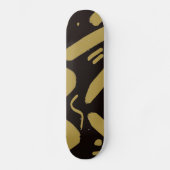 Tribale Black en Gold Persoonlijk Skateboard (Voorkant)