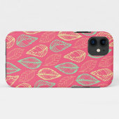 Tribale bladeren batik rustik chic hot roze patroo Case-Mate iPhone case (Achterkant (horizontaal))
