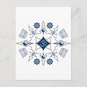 Tribale boeddhistische symbolen briefkaart