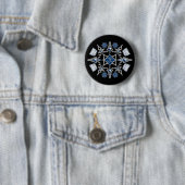 Tribale boeddhistische symbolen ronde button 5,7 cm (In situ)