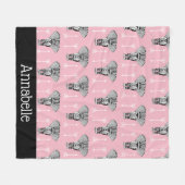 Tribale Boheemse Olifanten en witte pijlen Fleece Deken (Voorkant (Horizontaal))