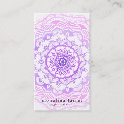 Tribale Bohemen Paarse Waterverf Mandala Drawing Visitekaartje (Voorkant)