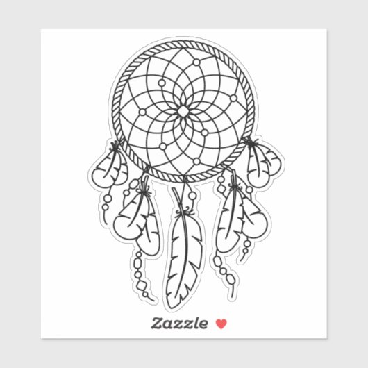 Tribale Boho Dreamcatcher Omlijning Sticker (Vel)