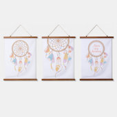 Tribale Boho Dreamcatcher op Wit Set van 3 Hangend Wandkleed (Driedubbel)