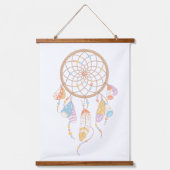 Tribale Boho Dreamcatcher op Wit Set van 3 Hangend Wandkleed (Voorkant)