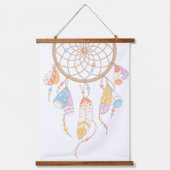 Tribale Boho Dreamcatcher op Wit Set van 3 Hangend Wandkleed (Voorkant 2)
