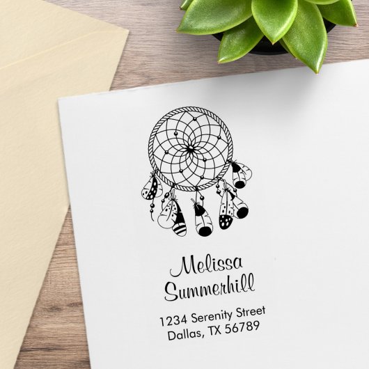Tribale Boho Droomvanger Adres Rubberstempel