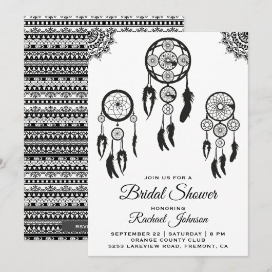 Tribale Boho Droomvanger Bruiloft Uitnodiging (Voorkant / Achterkant)