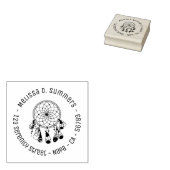 Tribale Boho Droomvanger Ronde Adres 4 Rubberstempel (Gestempeld)