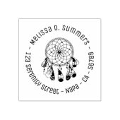 Tribale Boho Droomvanger Ronde Adres 4 Rubberstempel (Afrduk)